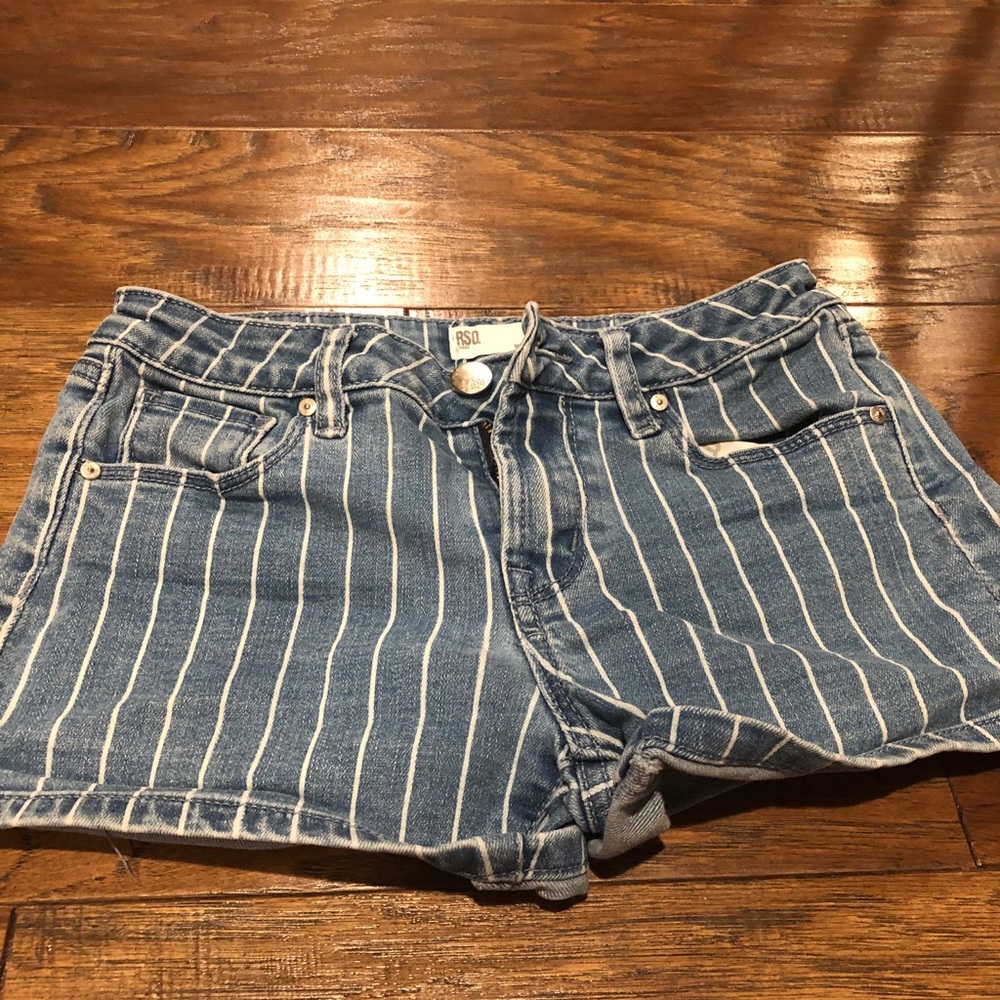 Tillys Striped Jean Shorts